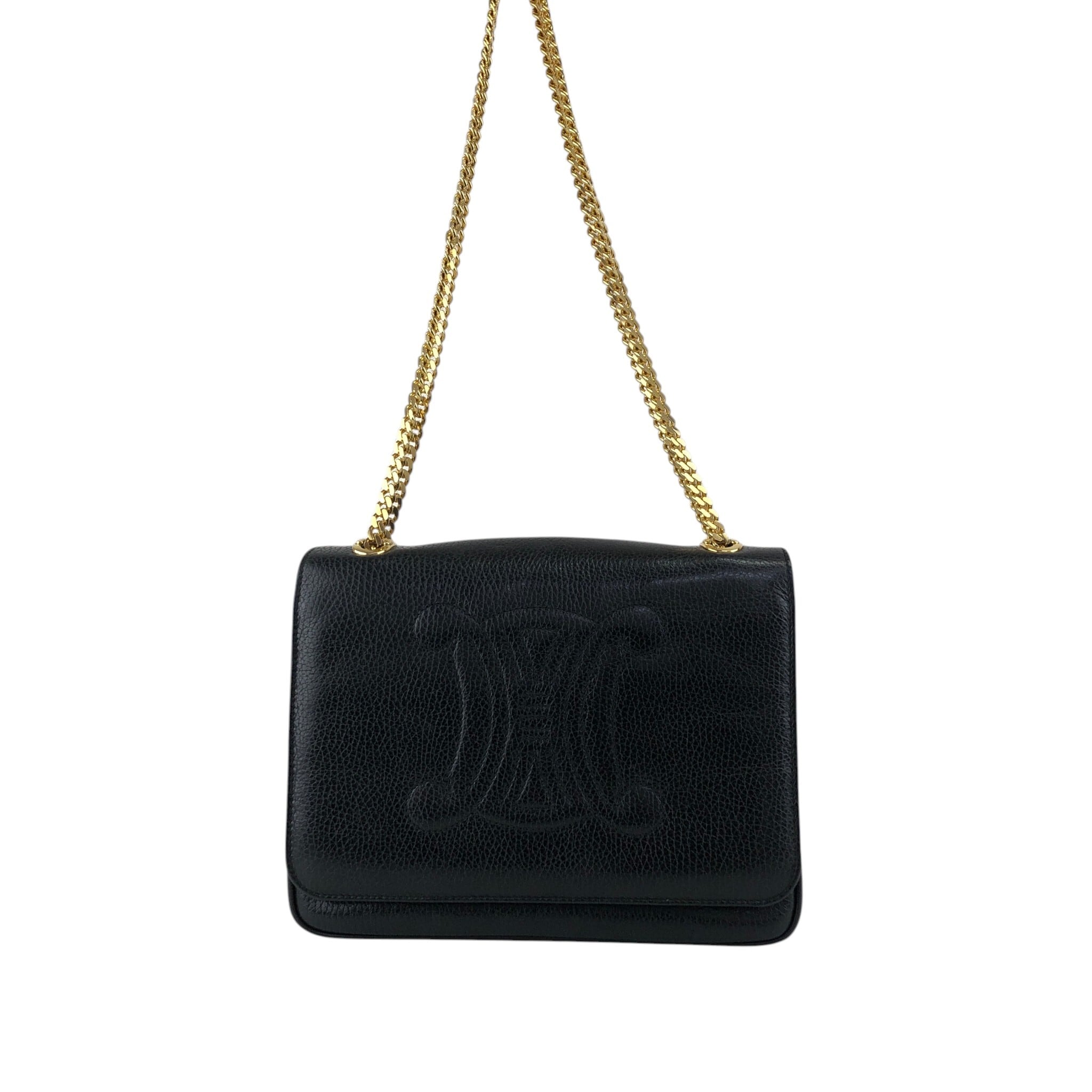 CELINE セリーヌ ショルダーバッグ ブラック トリオンフ レザー