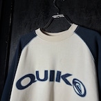 00s QUICKSILVER ラグランスウェット アイボリー×ネイビー クイックシルバー
