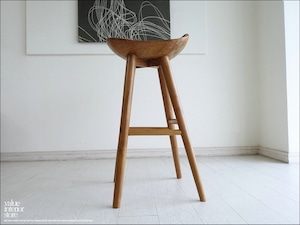 チーク無垢材 バースツールSliv/03 椅子 カウンターチェア ハイスツール イス 素朴 プリミティブ 無垢材家具 H82cm idabar