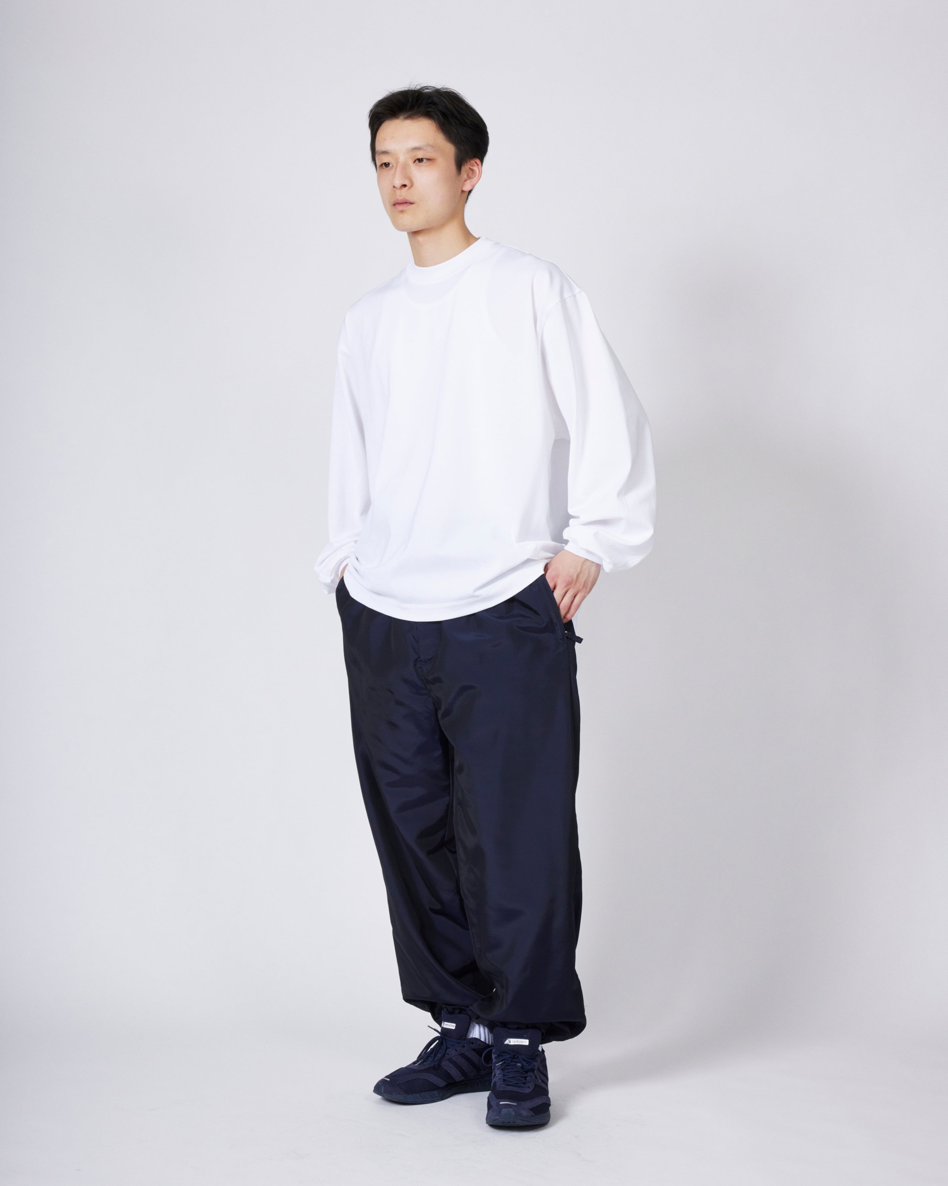 everyone nylon silk track pants (NAVY) | everyone