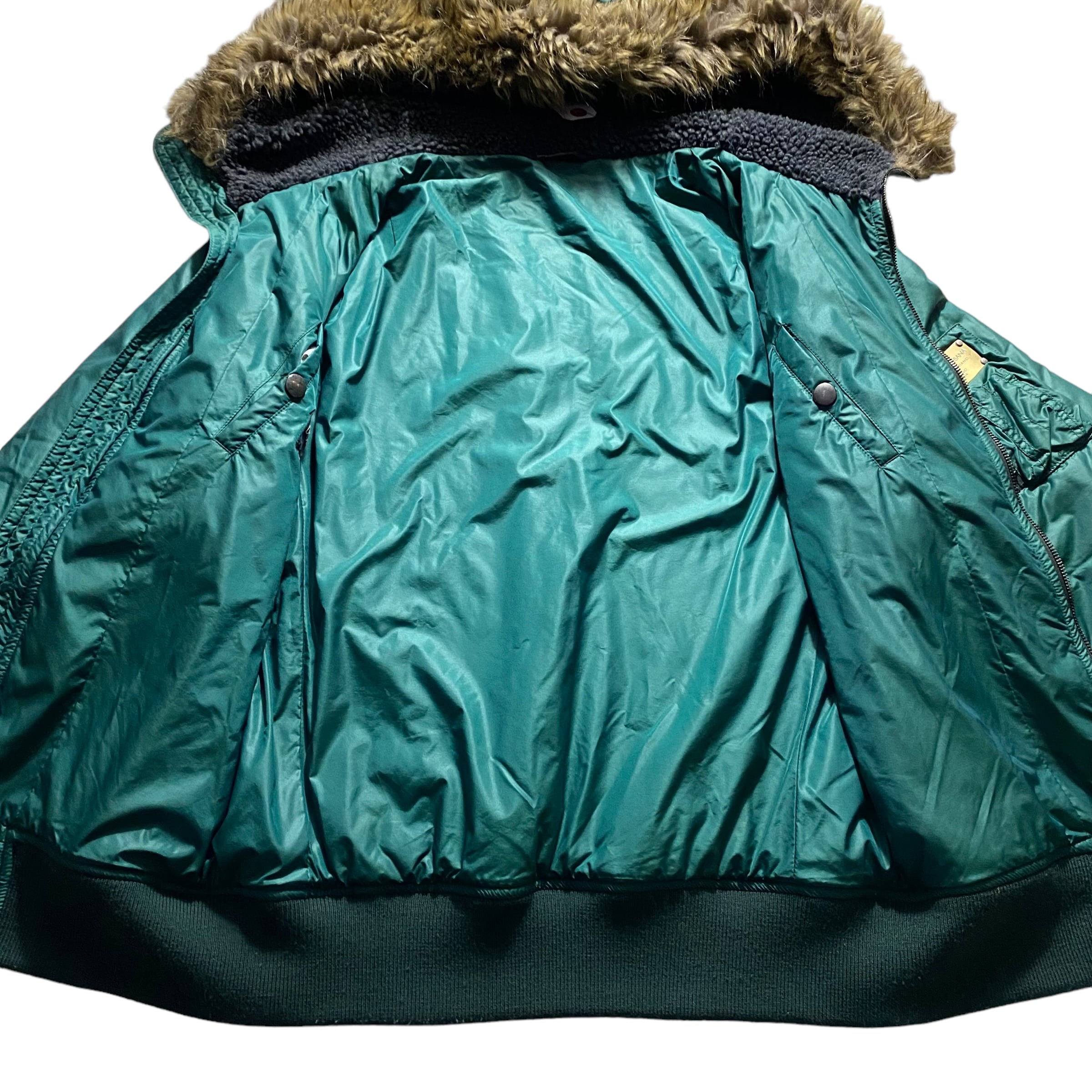 DOLCE&GABBANA green nylon blouson with fur | NOIR ONLINE