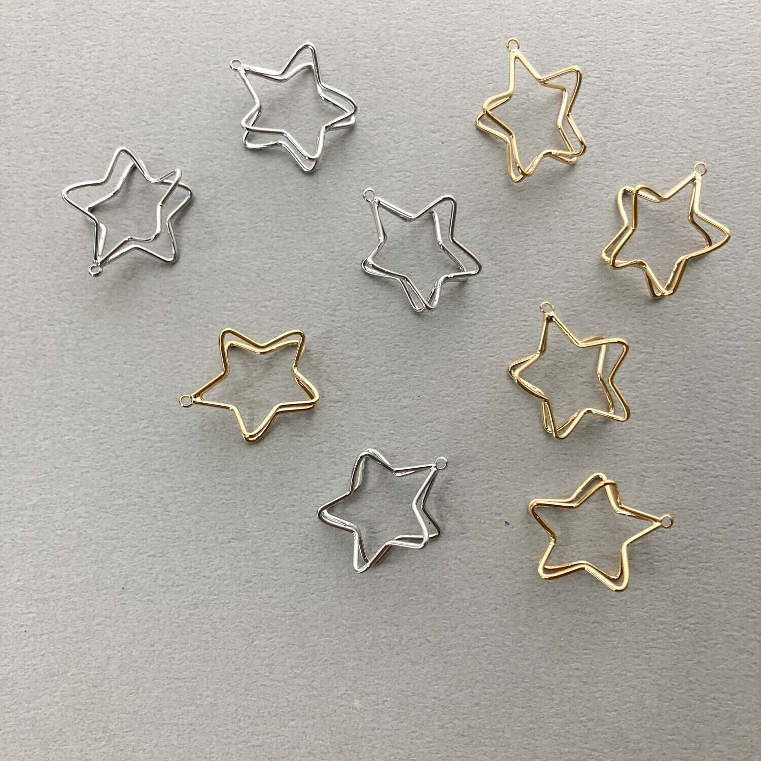 立体星ワイヤーフープチャーム | Dua-アクセサリーパーツショップ