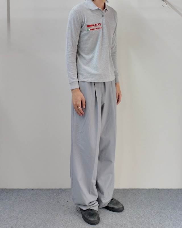 【2003 PRADA】rubber plate grey polo shirt