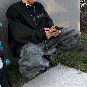 ダメージヴィンテージ風バックプリントロングTシャツ　1051