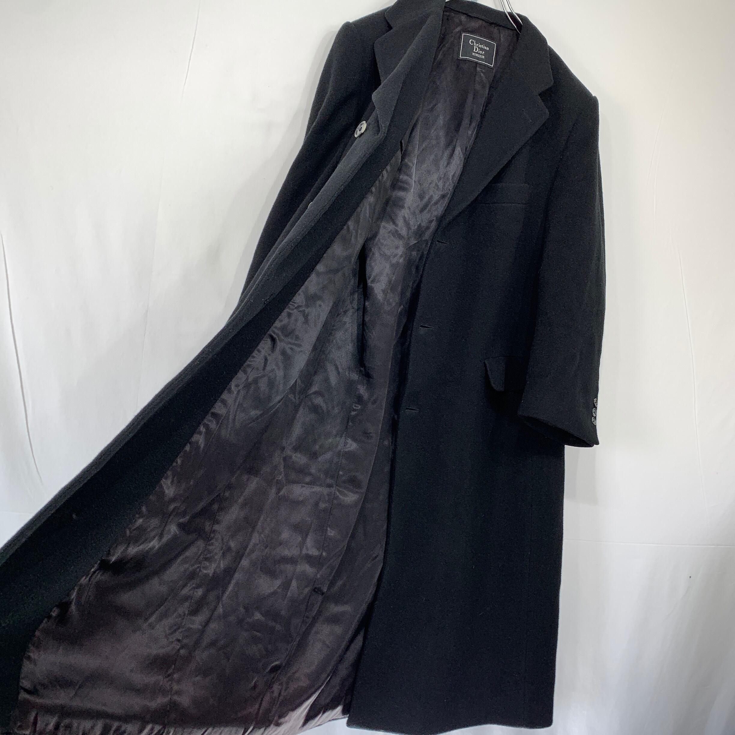 Christian Dior】クリスチャンディオール チェスターコート 黒 