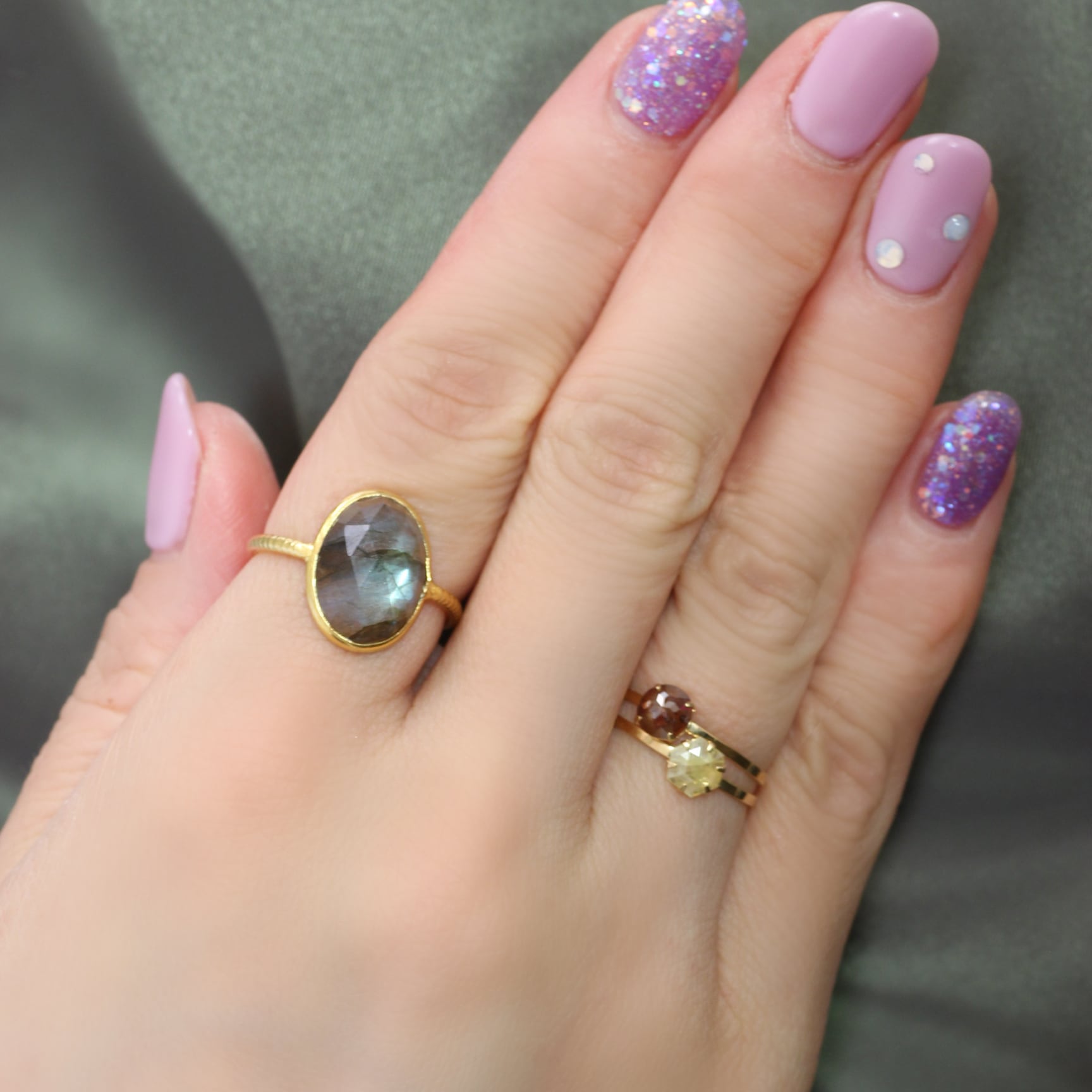 秋桜 イエローダイヤモンド フラワー リング k18 ローズカット 秋桜 イエローダイヤモンド フラワー リング k18 ローズカット