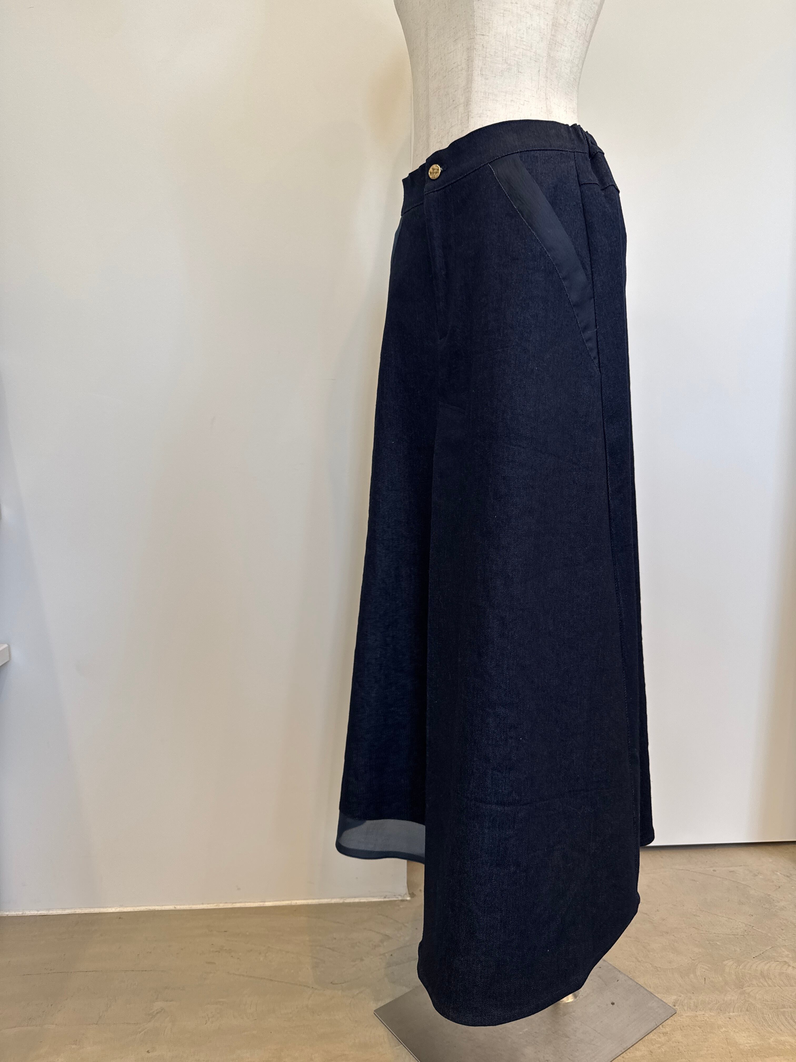 【SELECT】オーガンジー切替ストレッチタックスカート