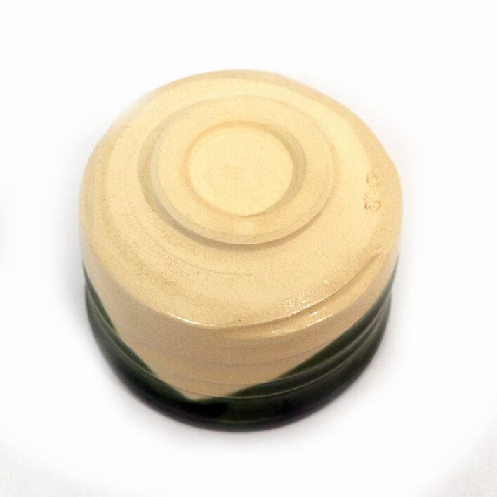 聖苑・抹茶碗・織部・市川染五郎絵付・共箱・No.190825-36・梱包