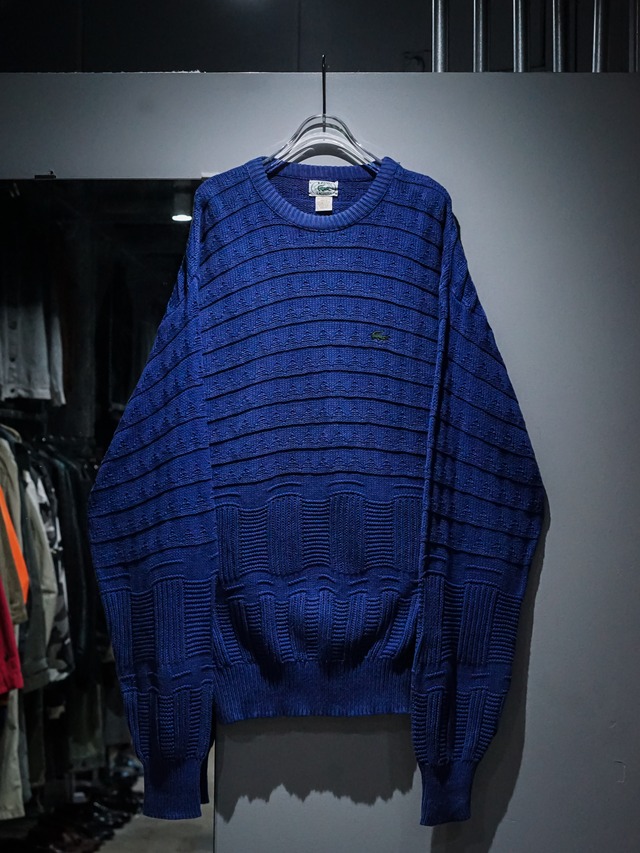 【add (C) vintage】"IZOD LACOSTE" Swiching Design Loose Pullover Knit