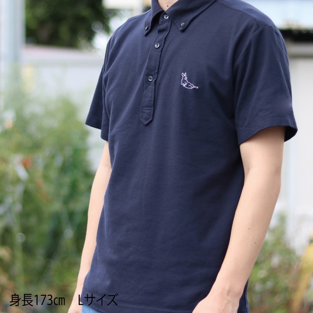 ぎゅうぎゅうわらびワンポイント刺繍ポロシャツ