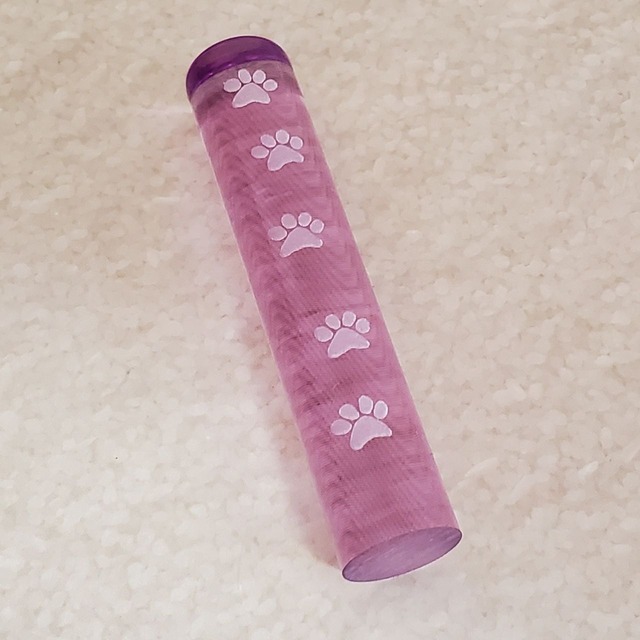 猫好きな女性におすすめ♪かわいい銀行印・12ミリ〔クリアデザイン・肉球〕