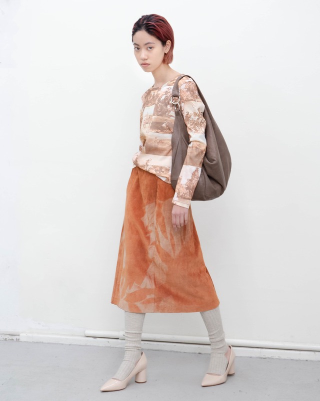 1980s HERMÈS - sun-bleached suede skirt