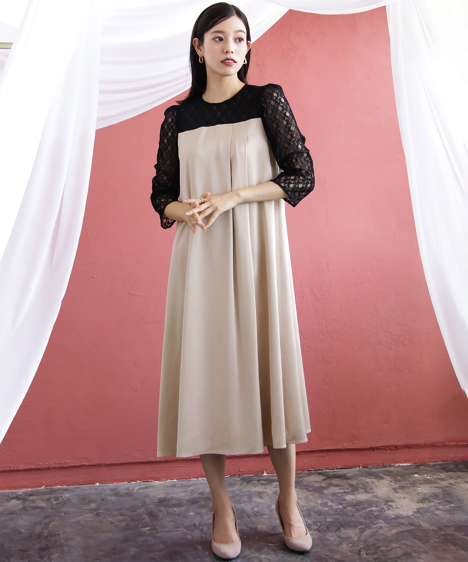 REPLETE】LaceSatinDRESS(723911) | WHITE JOOLA ONLINE