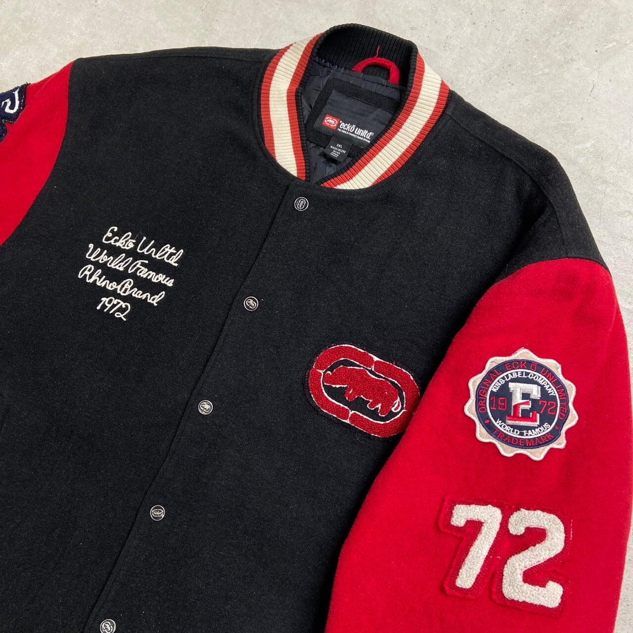ビッグサイズ Ecko Unltd エコーアンリミテッド ウールスタジャン