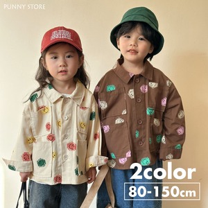 《取寄》カラフルスマイルコットンジャケット （全２色） QQMM 2024春 韓国子供服 アウター 羽織り 上着 スマイル