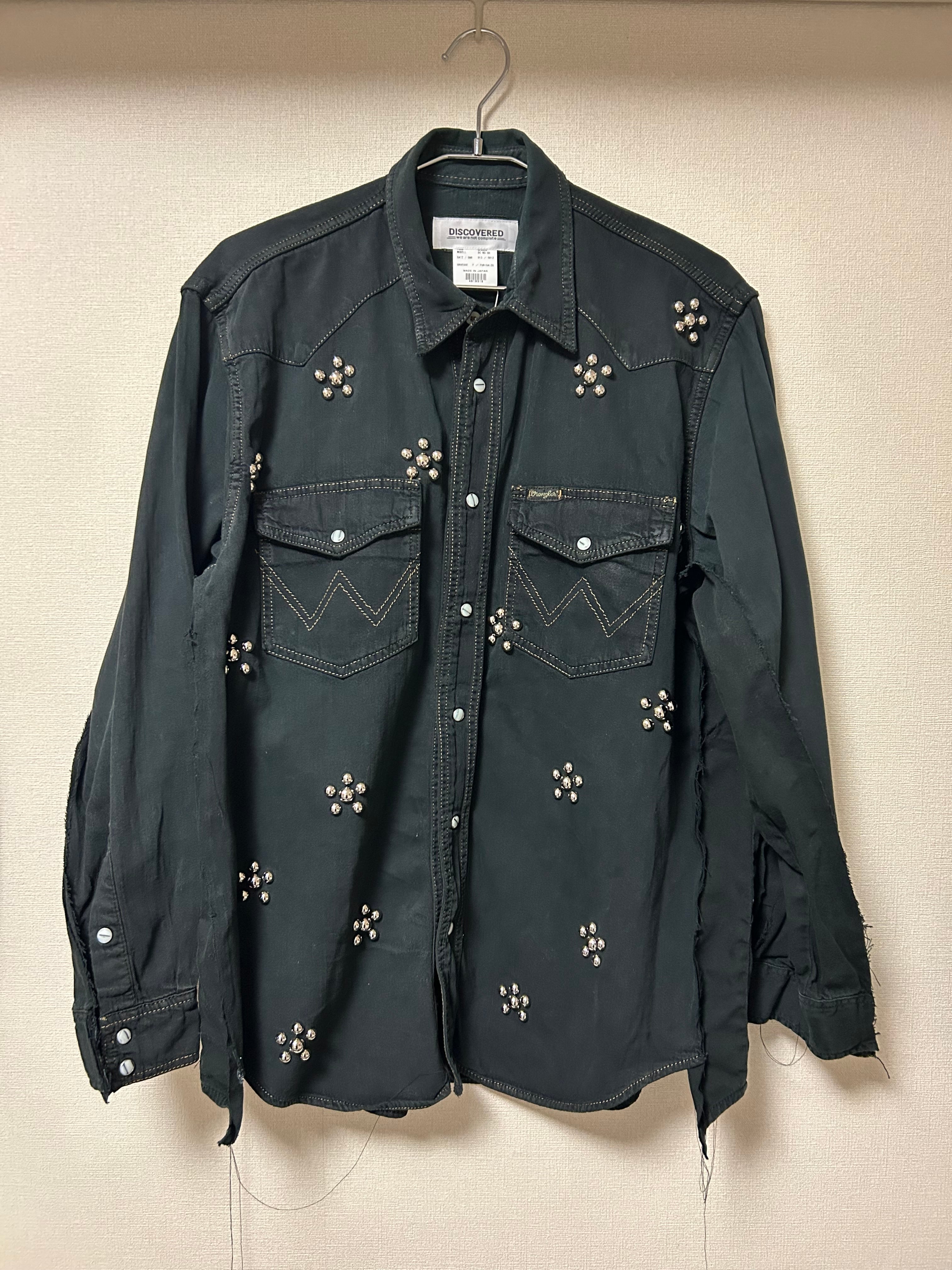 【 DISCOVERED ディスカバード】Flower Ramponi Denim Shirts BLACK