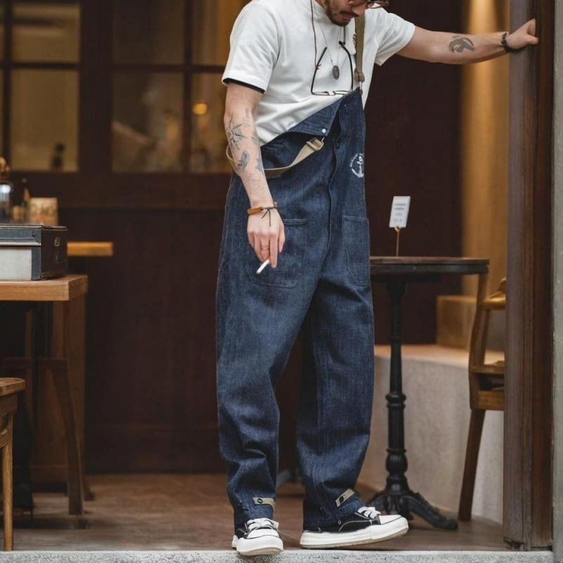 ルーズフィットワイドレッグオーバーオール 3XLまで対応 A18602