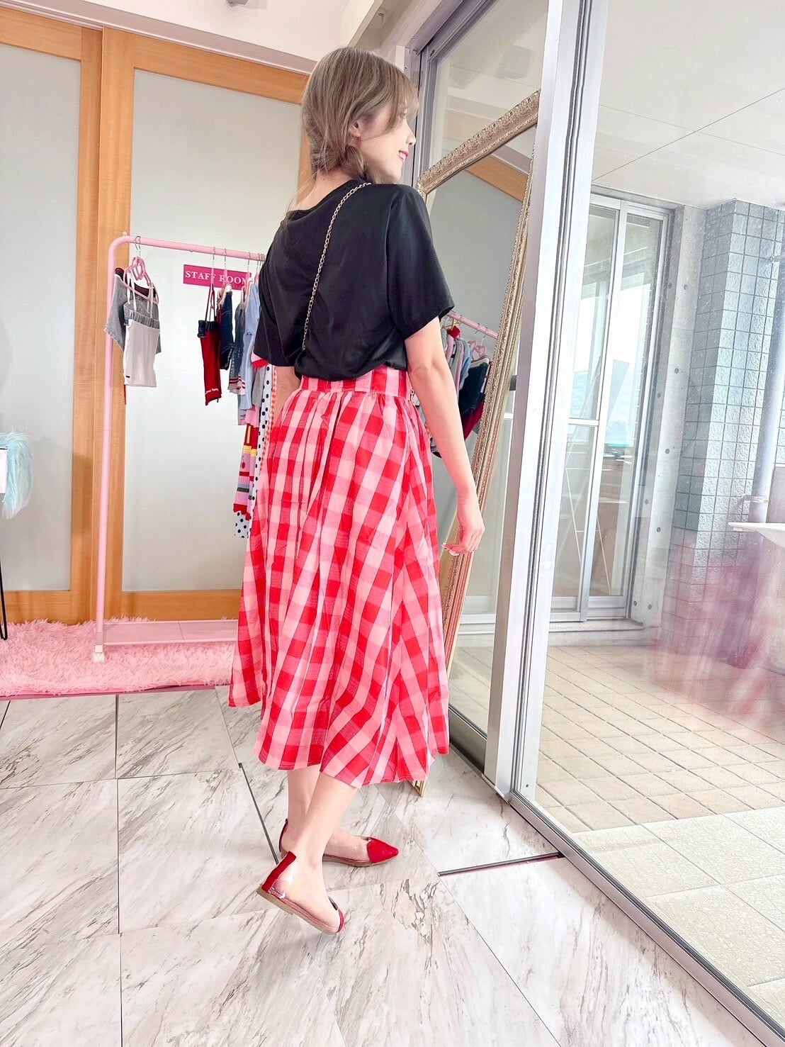 赤と白のギンガムチェック フレアスカート サイズ1 赤と白のギンガムチェック フレアスカート サイズ1 楽天市場