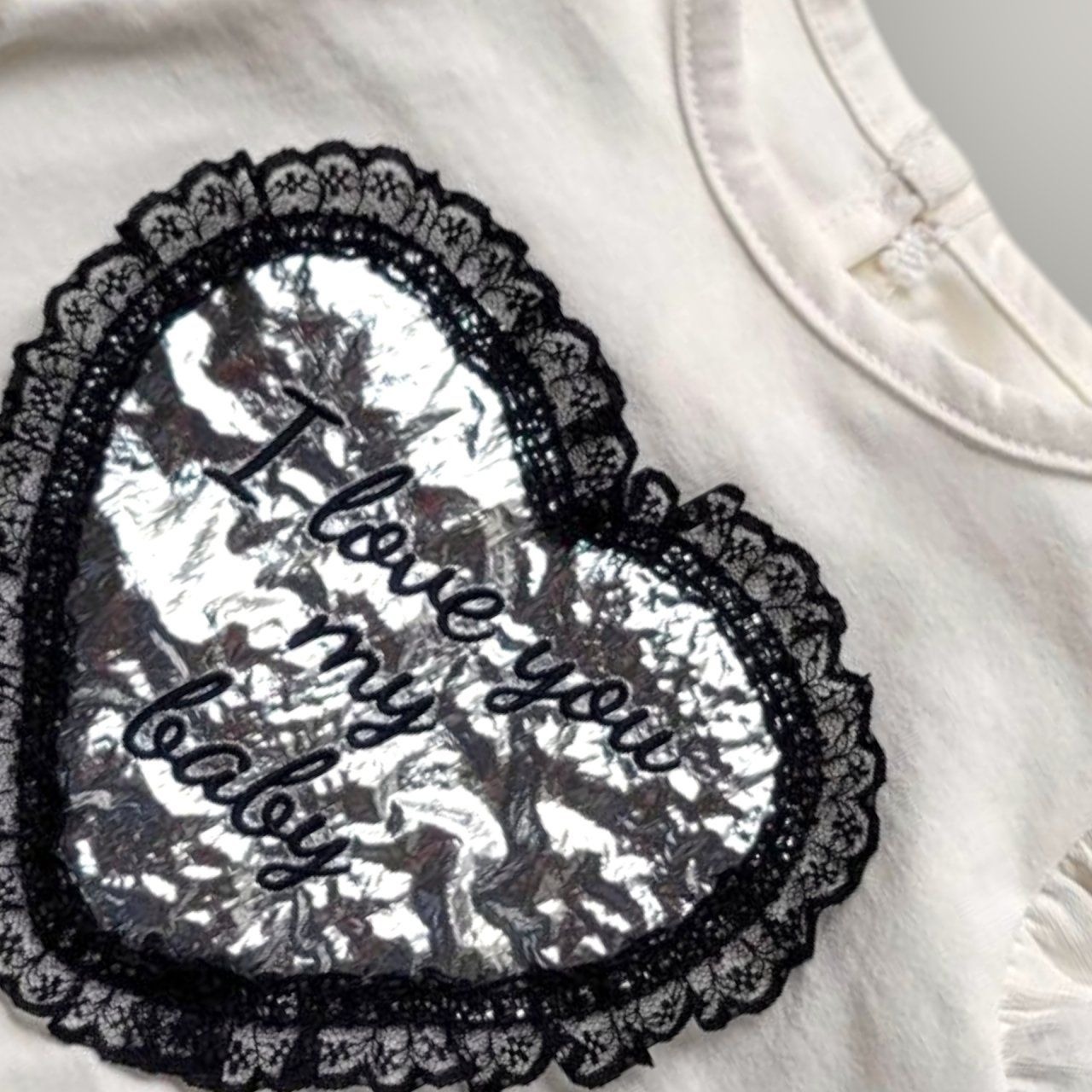 [Moran bebe] Lace Heart Bodysuit Set-up / [모란] 레이스하트슈트세트