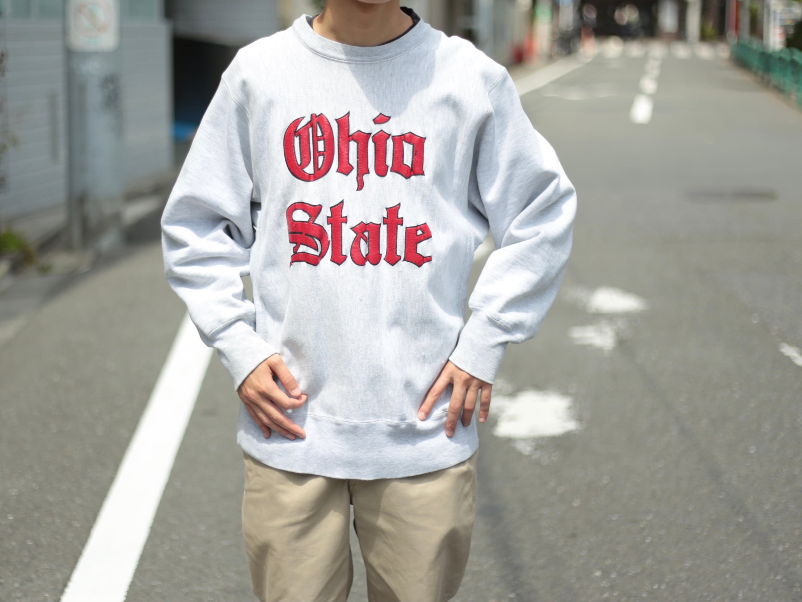 「極美品」champion usa製リバースウィーブ　ohio state