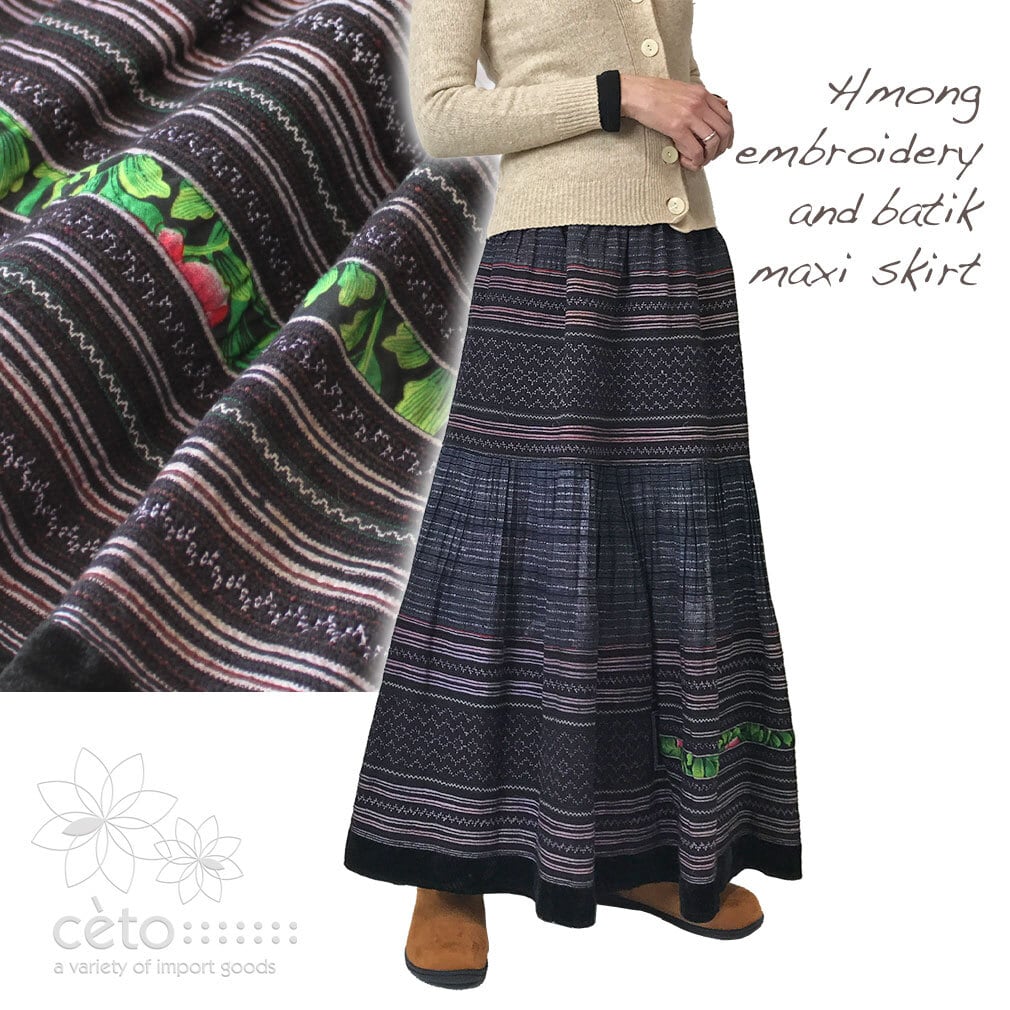 山岳民族 モン族 ミャオ族 サイズ…フリー 円形スカート - ひざ丈スカート