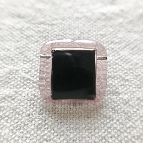 ●『2個セット』スクエア クリアパープル×タイルブラック 20㎜