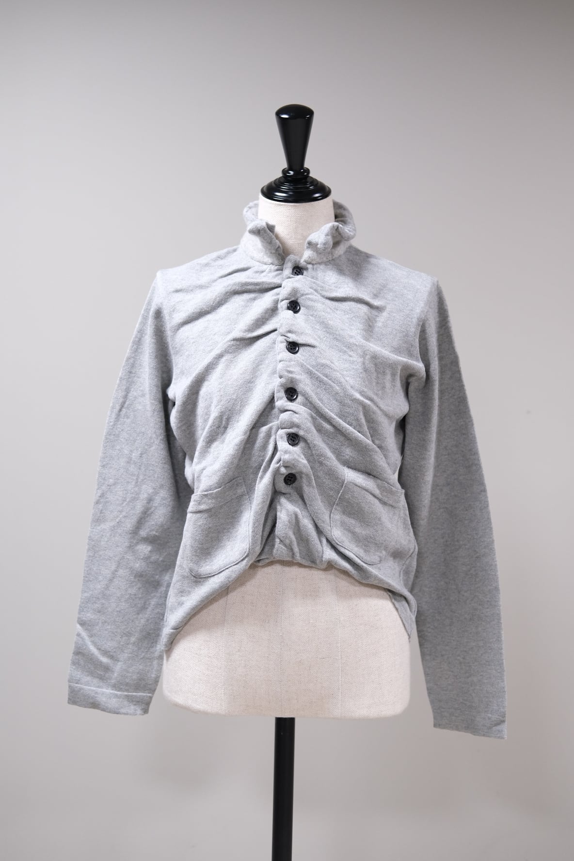 【Pillings】undulated cardigan -gray-