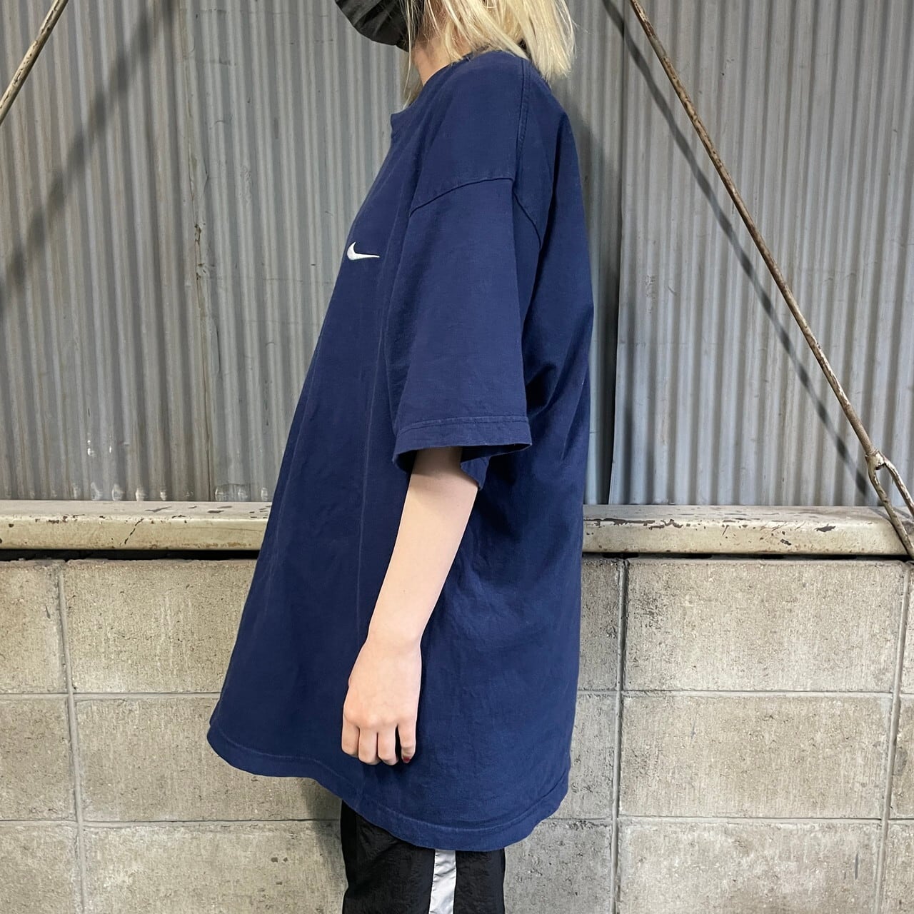 00年代 NIKE ナイキ スモールスウォッシュ 刺繍 Tシャツ メンズXL 古着