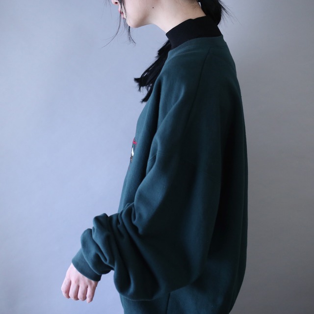 "刺繍×鷲" good coloring design XXL over silhouette sweat