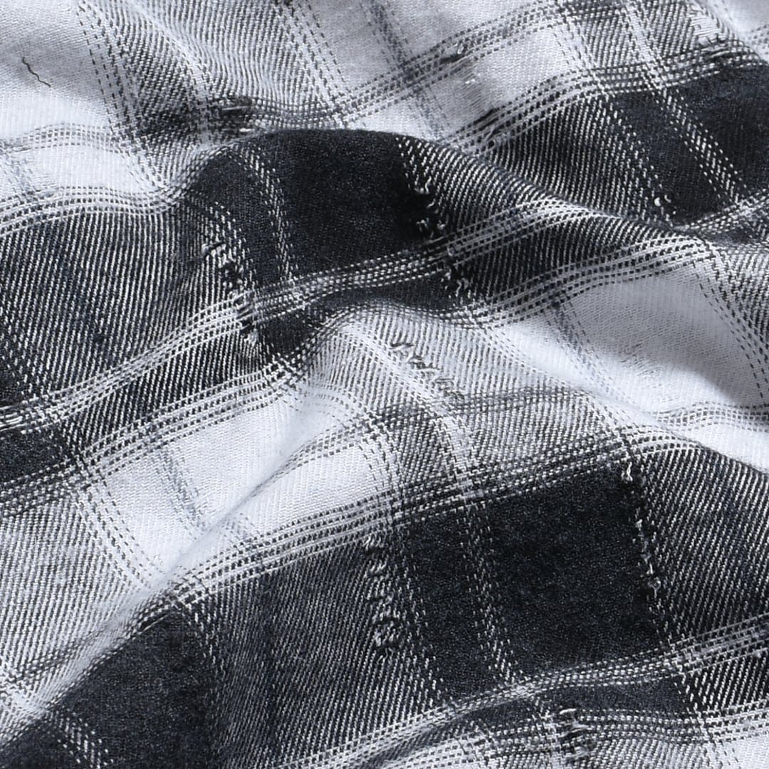 新作】DirtyダメージチェックBIGシャツ | VOLCAN&APHRODITE