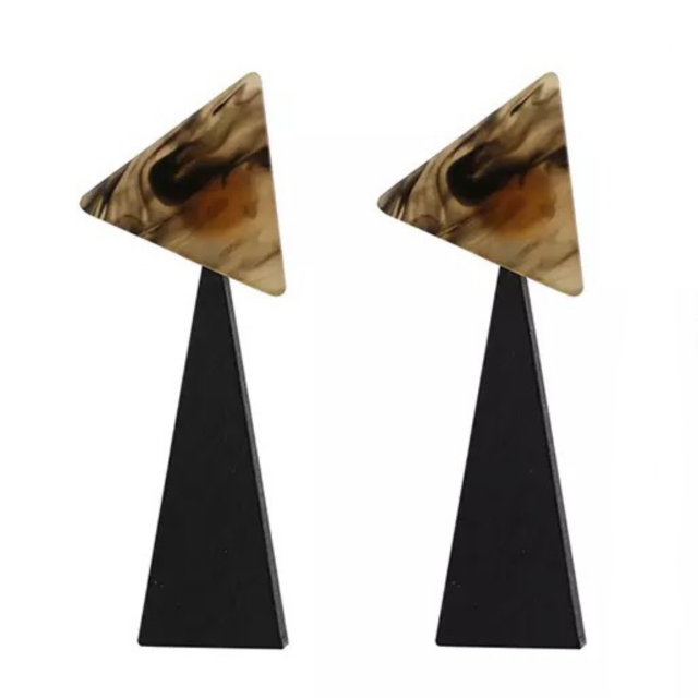 【TR2806】Triangle Wooden Earrings