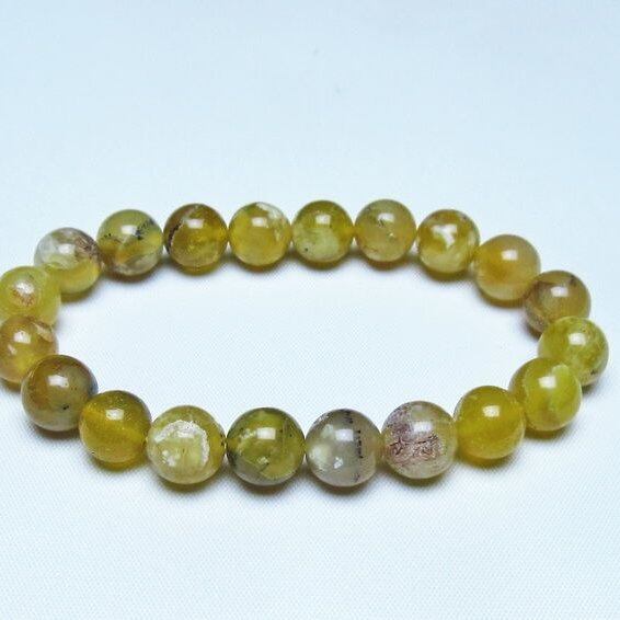 オパール ブレスレット 10mm イエローオパール コモンオパール 一点物 メール便可 [M便 1/10] 111-48668