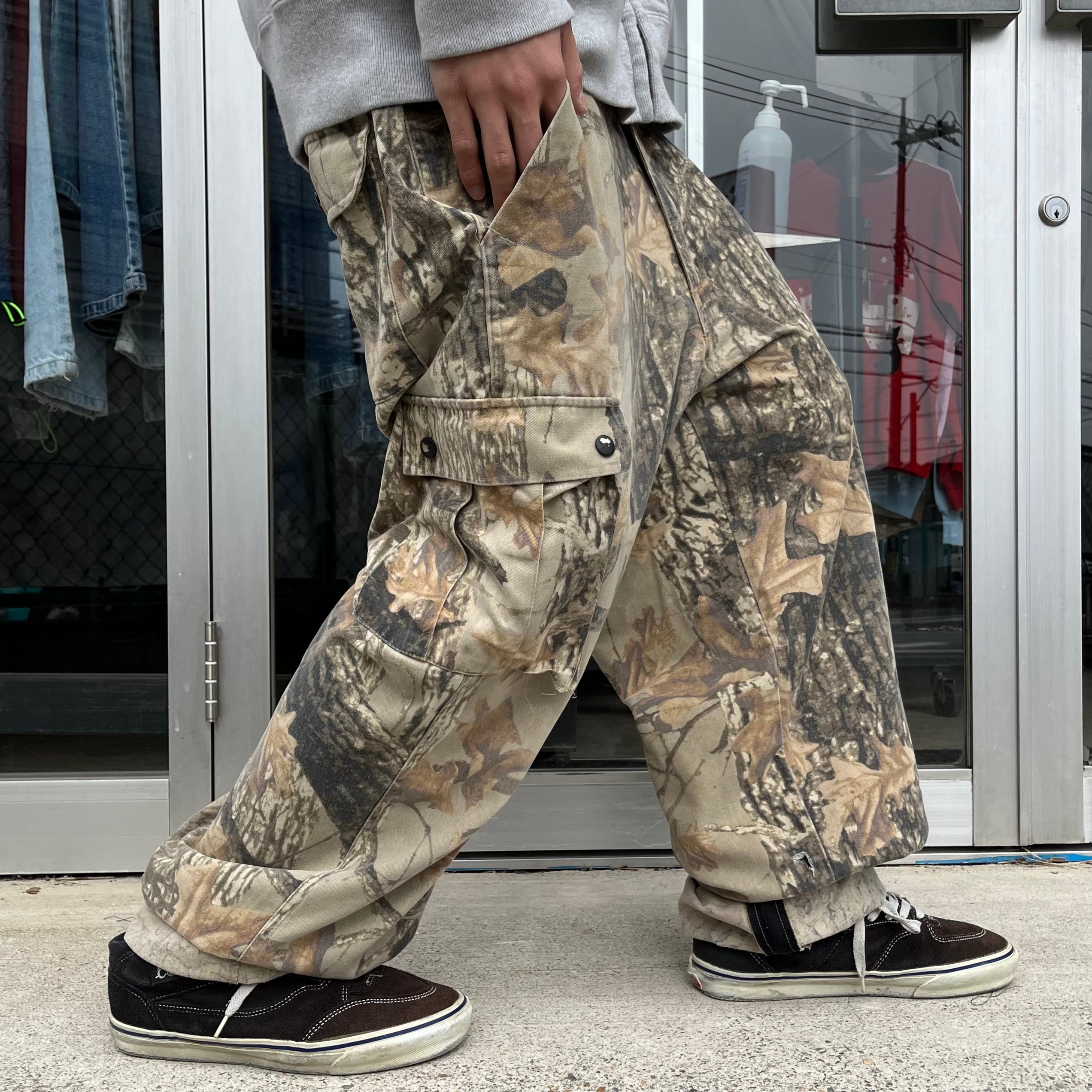 MOSSYOAK リアルツリーカモ 迷彩 総柄 極太 ワイド カーゴパンツ