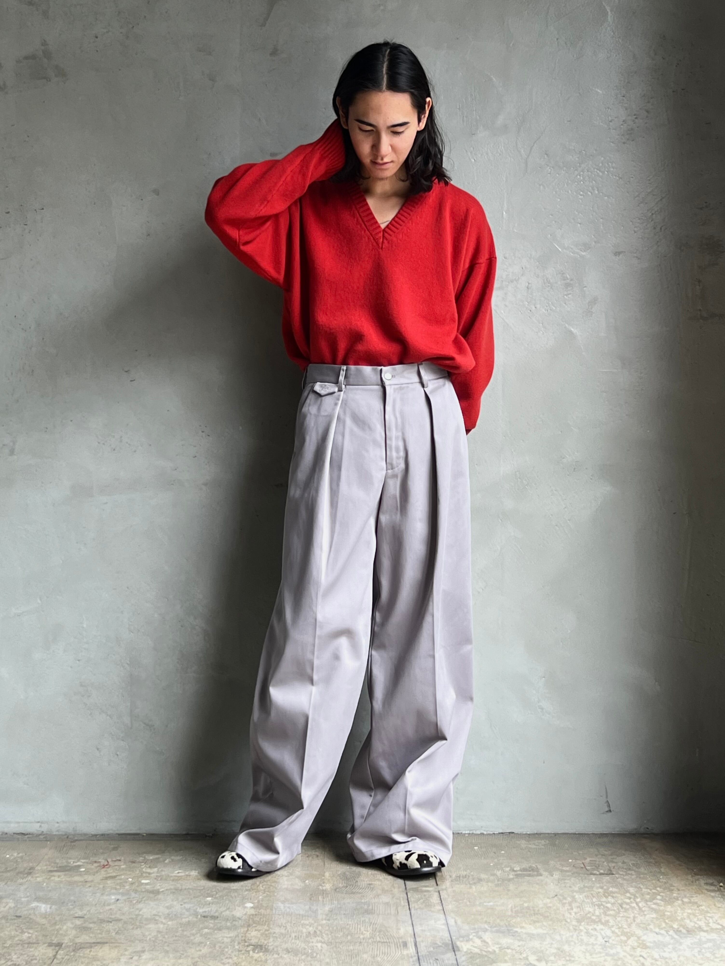 GEN IZAWA / Hakama pants (polyester cotton) (light gray) | TUNAGI 