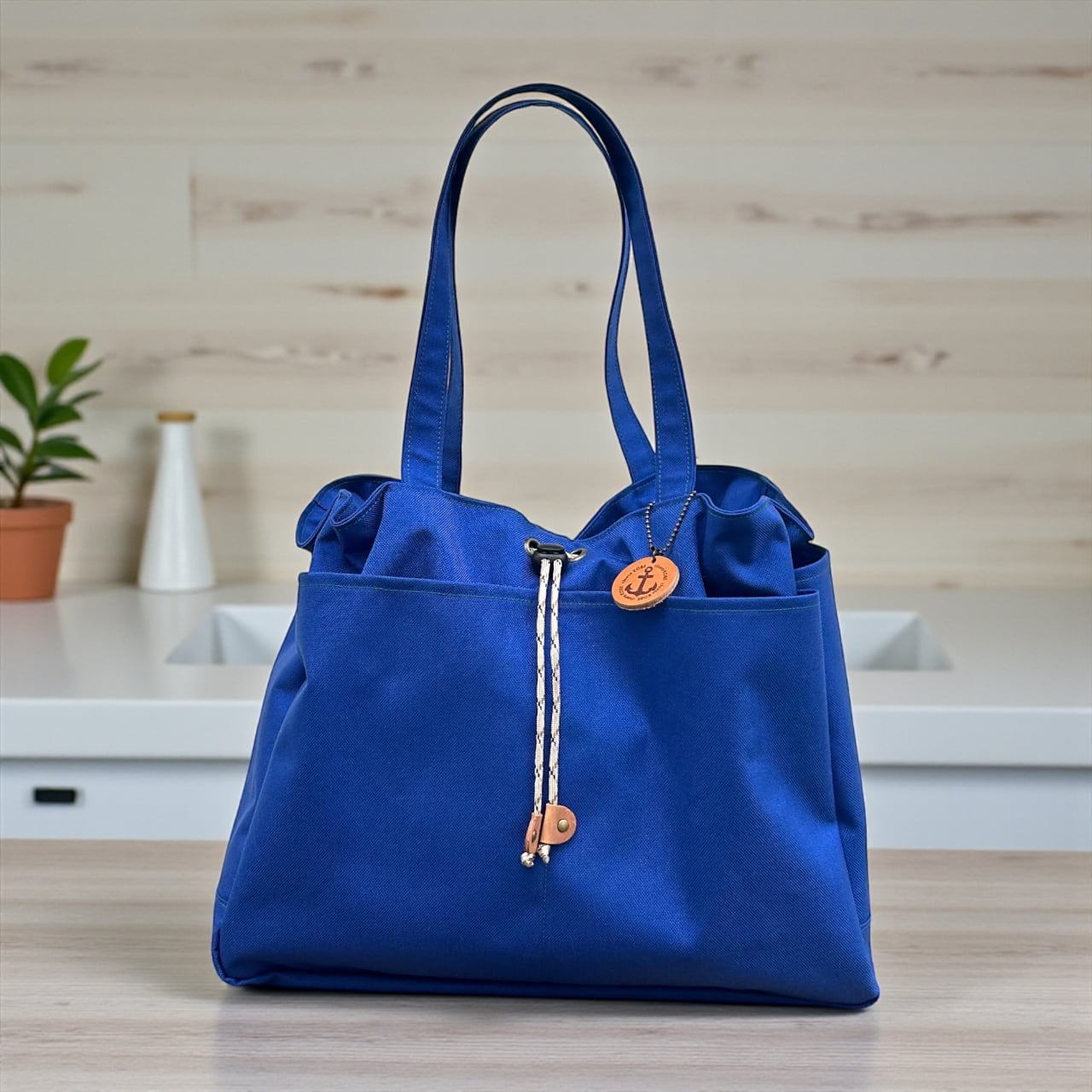 即納商品 わがままトート:ブルー(コーデュラナイロン 撥水加工ナイロン素材トートバッグ)