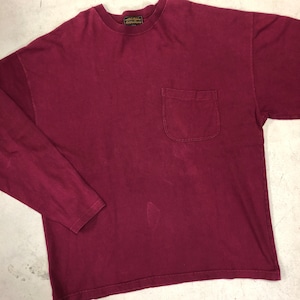 1980'S EDDIE BAUER BURGANDY L/S T-SHIRT XL