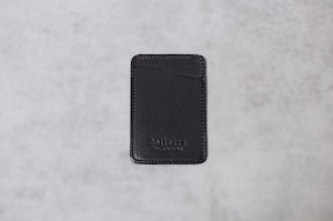 【レザーカードスロット】スマホ 背面ポケット カードケース ブラック