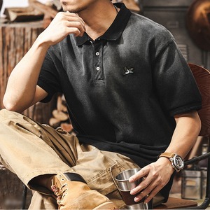 グラデーションレトロヘビー半袖ポロシャツ 225327