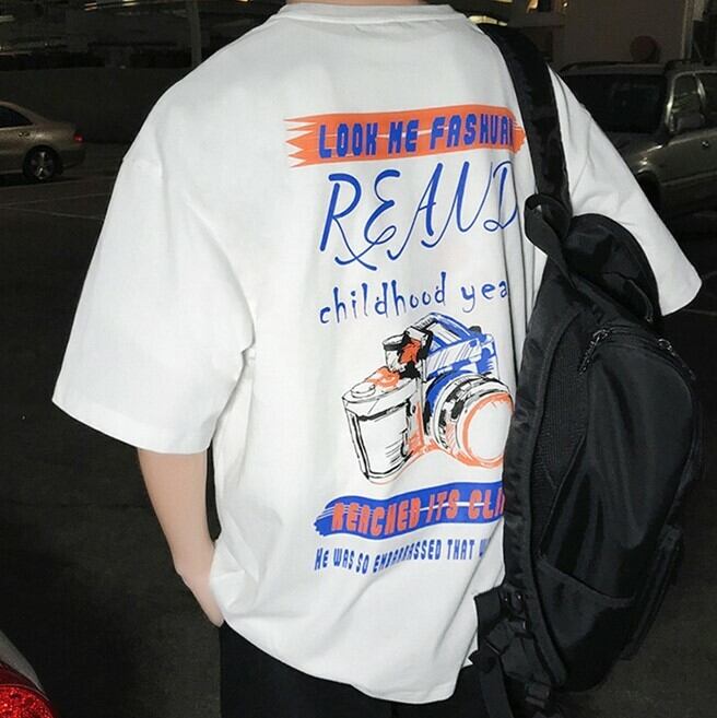 全2色 Tシャツ カットソー プリント カジュアル シンプル