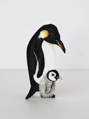 動物の立体グリーティングカード「ペンギン」｜Animal Folding Card "Penguins"