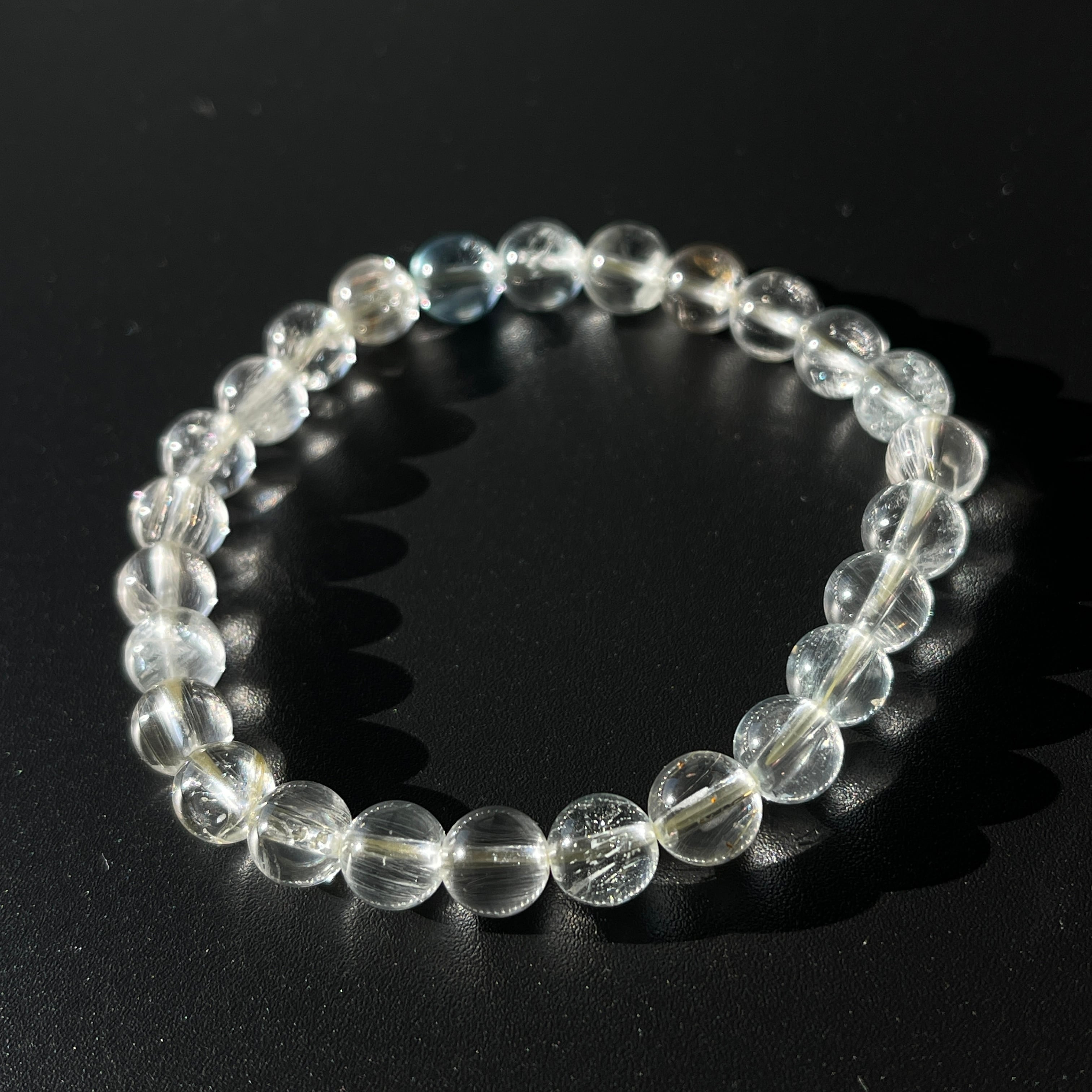 ブラジル産 ニードルイントパーズ】ブレスレット｜7mm玉｜鉱物 天然石