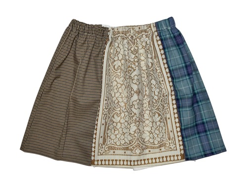 NETSU – Lace & Check Patchwork Skirt