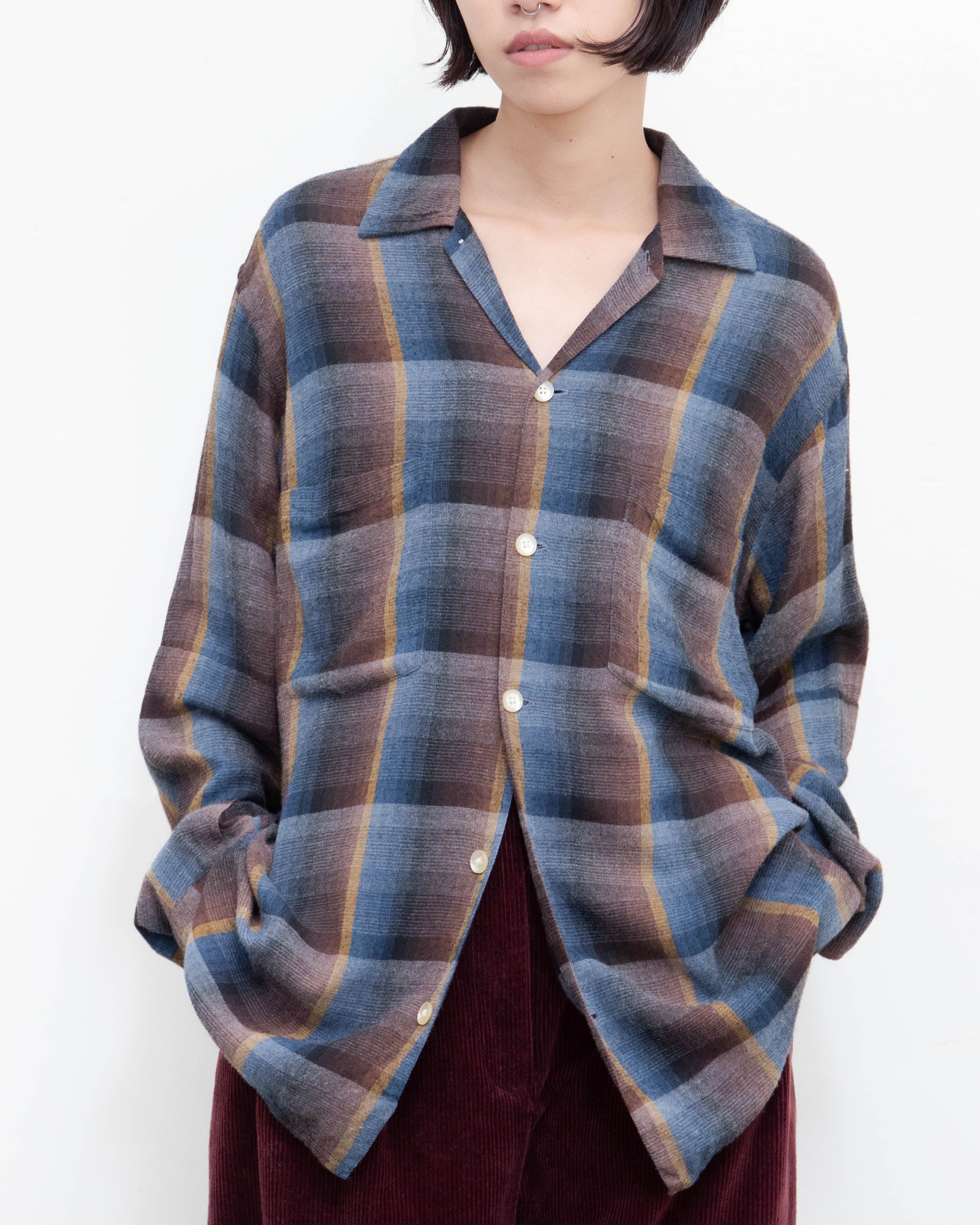 1960s ombre check rayon shirt | LUIK FINN