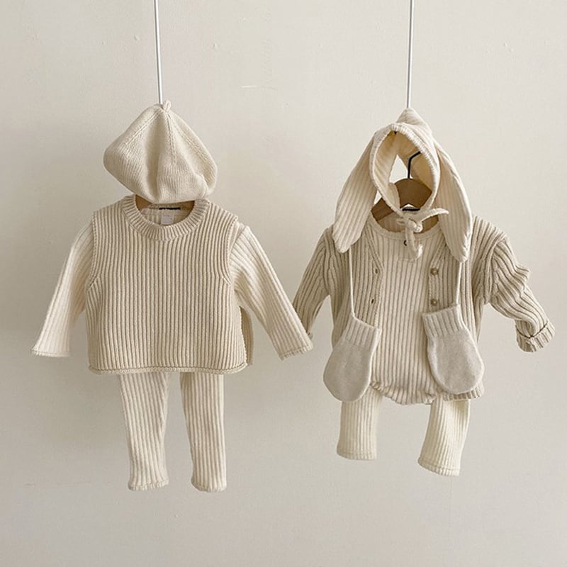 【3.7即納BABY&KID】リブセットアップ 全2色