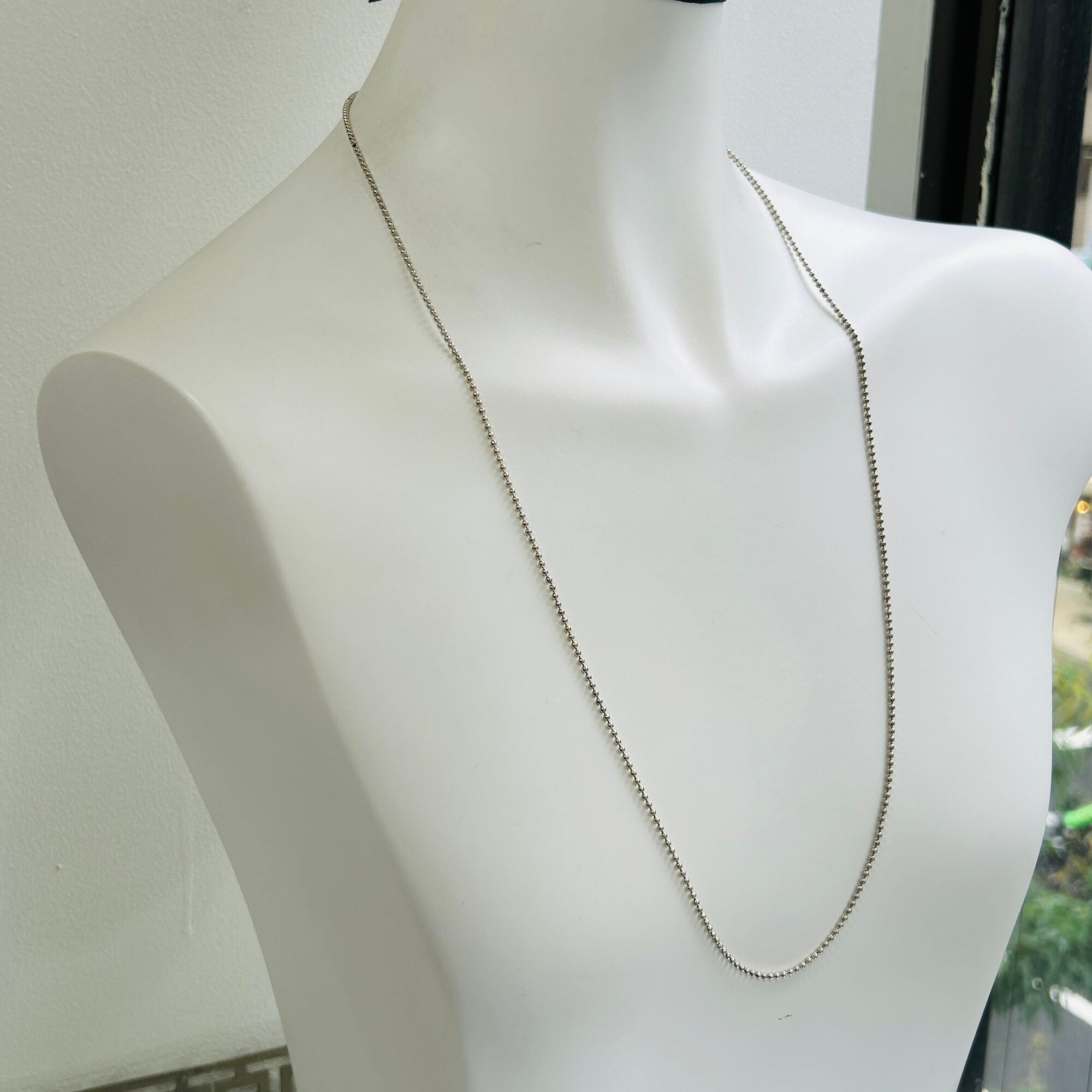 Italy シルバー925 LONGボールチェーンネックレス（76cm） | Milo