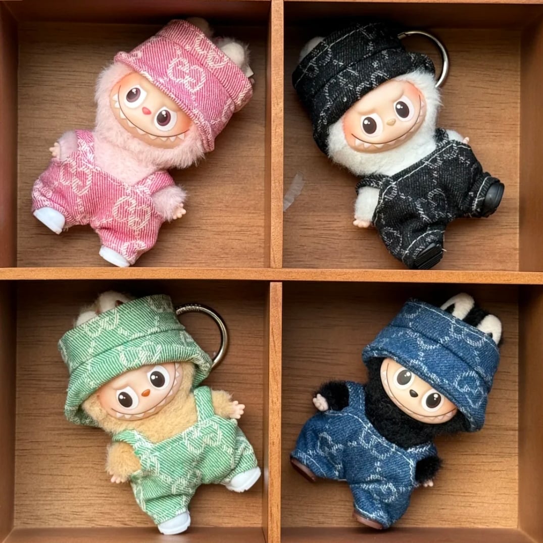 靴付き!10cm ラブブ The Monsters 4.0用 おしゃれ フルコーデ 靴付き 可愛いプリント Labubu 爽やか 4色展開 激カワ