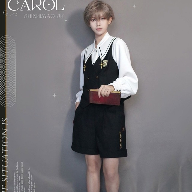 SEASONZ 長袖シャツ ブラウス 魔法使い 大きめ襟 ビッグカラー 王子系 少年装 USJコーデ 量産型