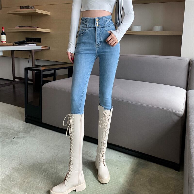 ジーンズ スプリングハイウェスト薄手ロングパンツ 春物 1号婦人2236899968