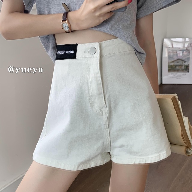 ショーツ サマーハイウェストウェストスリムフィットパンツ 薄手 夏物 ブルマー クレセントシティ82426399242