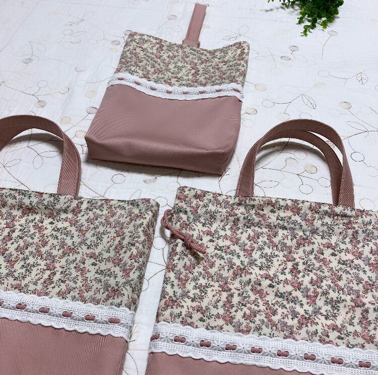 リバティ レッスンバッグ お着替え袋 上靴袋 3点セット ムーンモス